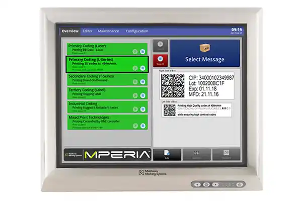 MPERIA Standard HE Controller - marking and coding automation platform software. MPERIA print controller software and marking system controller.