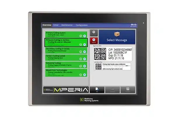 MPERIA Standard Controller - marking and coding automation platform software. MPERIA print controller software and marking system controller.