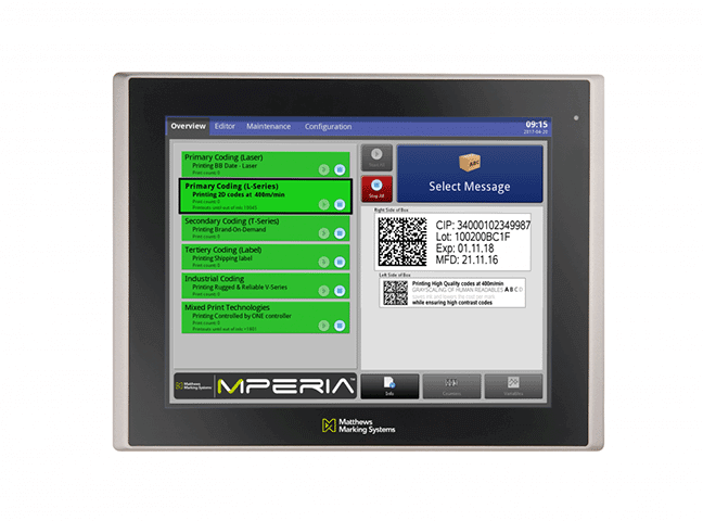MPERIA Standard Controller - marking and coding automation platform software. automated marking system, automated marking machines, marking automation.