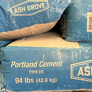 Close up of Portland Cement bags.