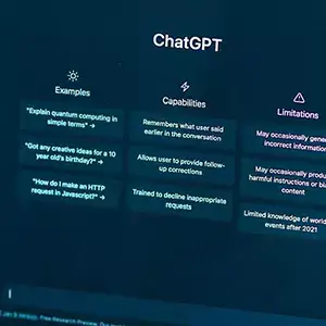 Close up of Using ChatGPT on a laptop.