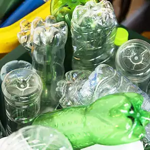 Plastic bottles for recycling.