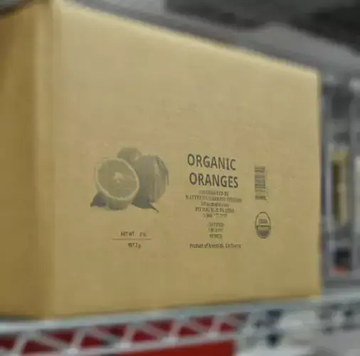 Organic orange box label