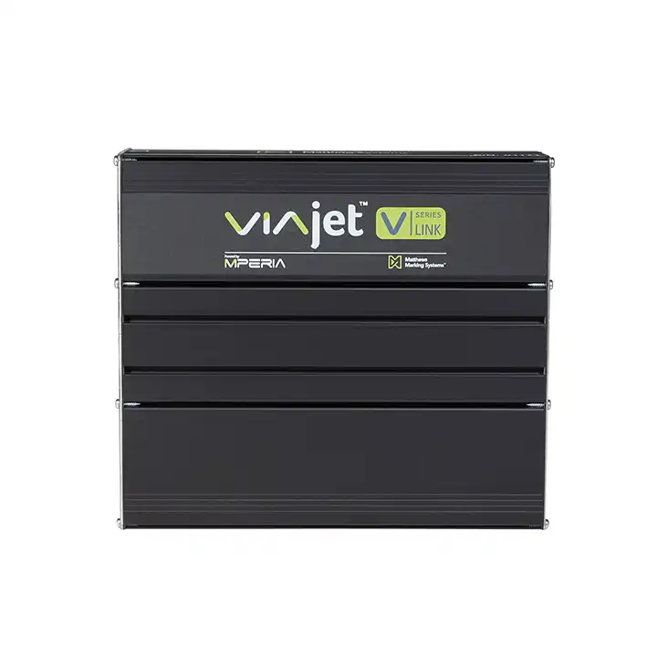 V-Series V-Link controller shown from the front for managing large character printing systems.
