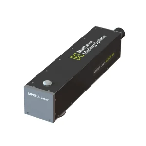 MPERIA 50W fiber laser marking system shown in an angled product view for permanent industrial marking applications.
