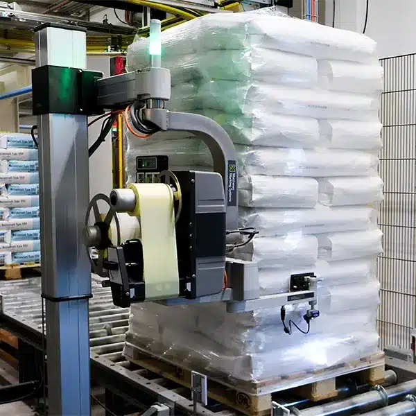 A-series labeling a shrink wrapped pallet
