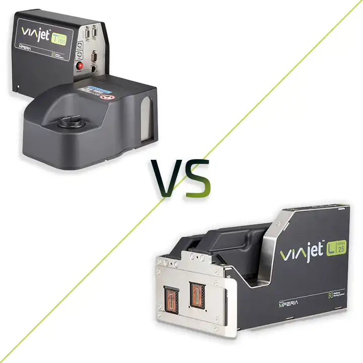 Comparison of thermal inkjet (TIJ) and piezo inkjet (PIJ) industrial printers for high-resolution package coding applications.