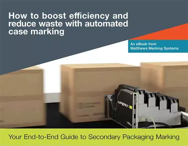 Secondary packaging ebook cover image from Matthews Marking Systems