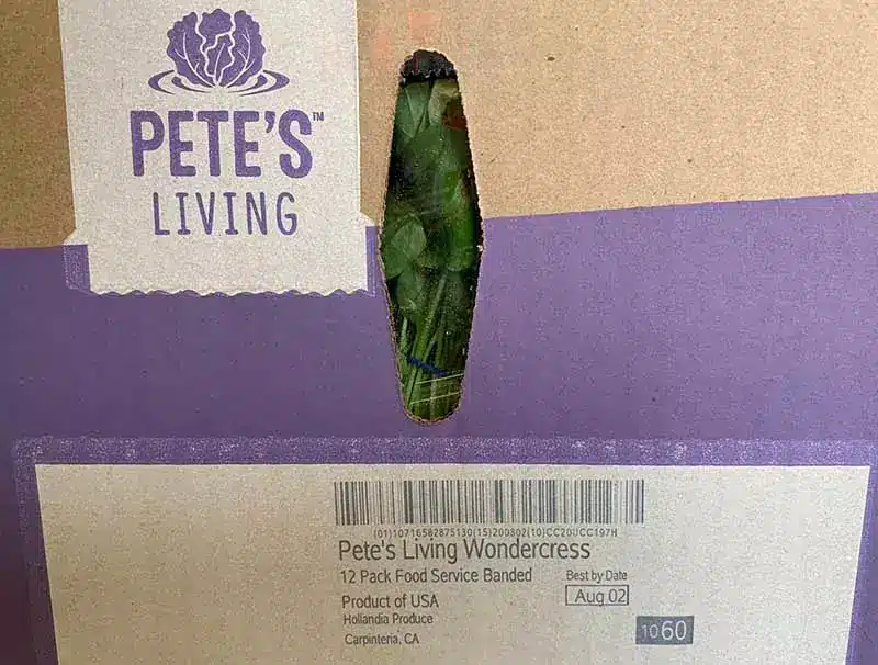 Petes living greens produce box