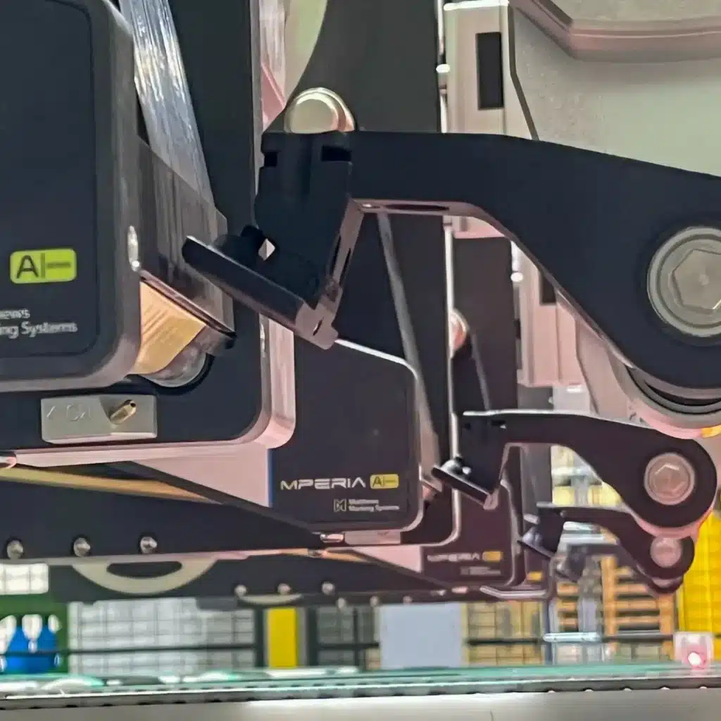 Close-up of multiple MPERIA A-Series print and apply labeling equipment