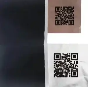 QR codes marked on metallic foil packaging
