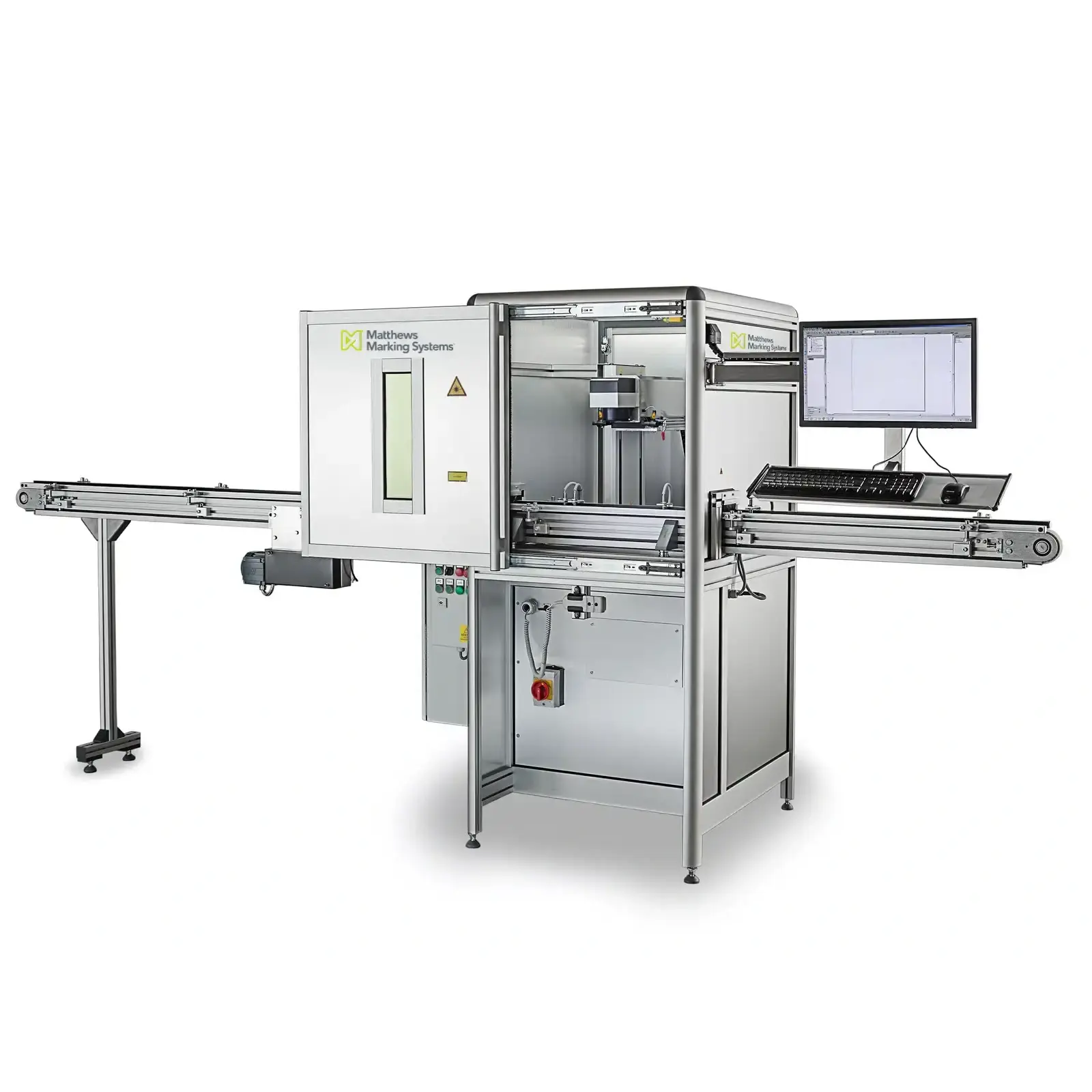 The laser system with conveyor belt is the ideal solution for high production volumes and continuous processes.