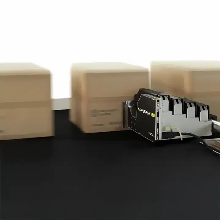 L-series inkjet printing system marking cardboard cases as they move along a production conveyor.